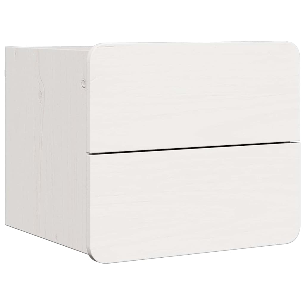 Bedside Table 2 pcs White 39 x 34 x 33 cm Solid pinewood